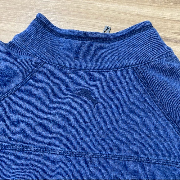 Tommy Bahama Half Zip pullover reversible navy blue Large L - Picture 5 of 11